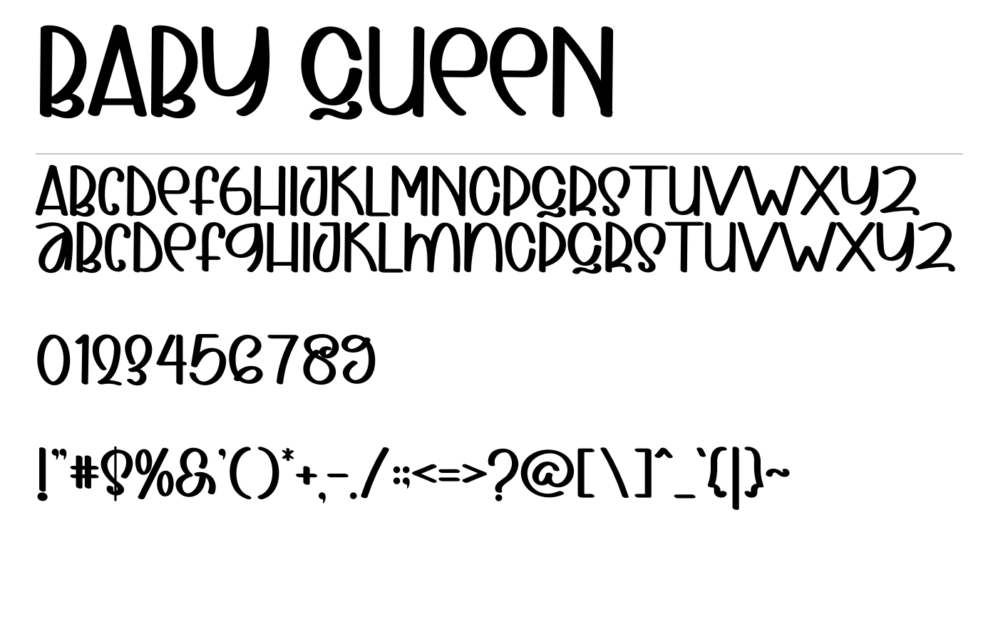 BABY QUEEN Font preview