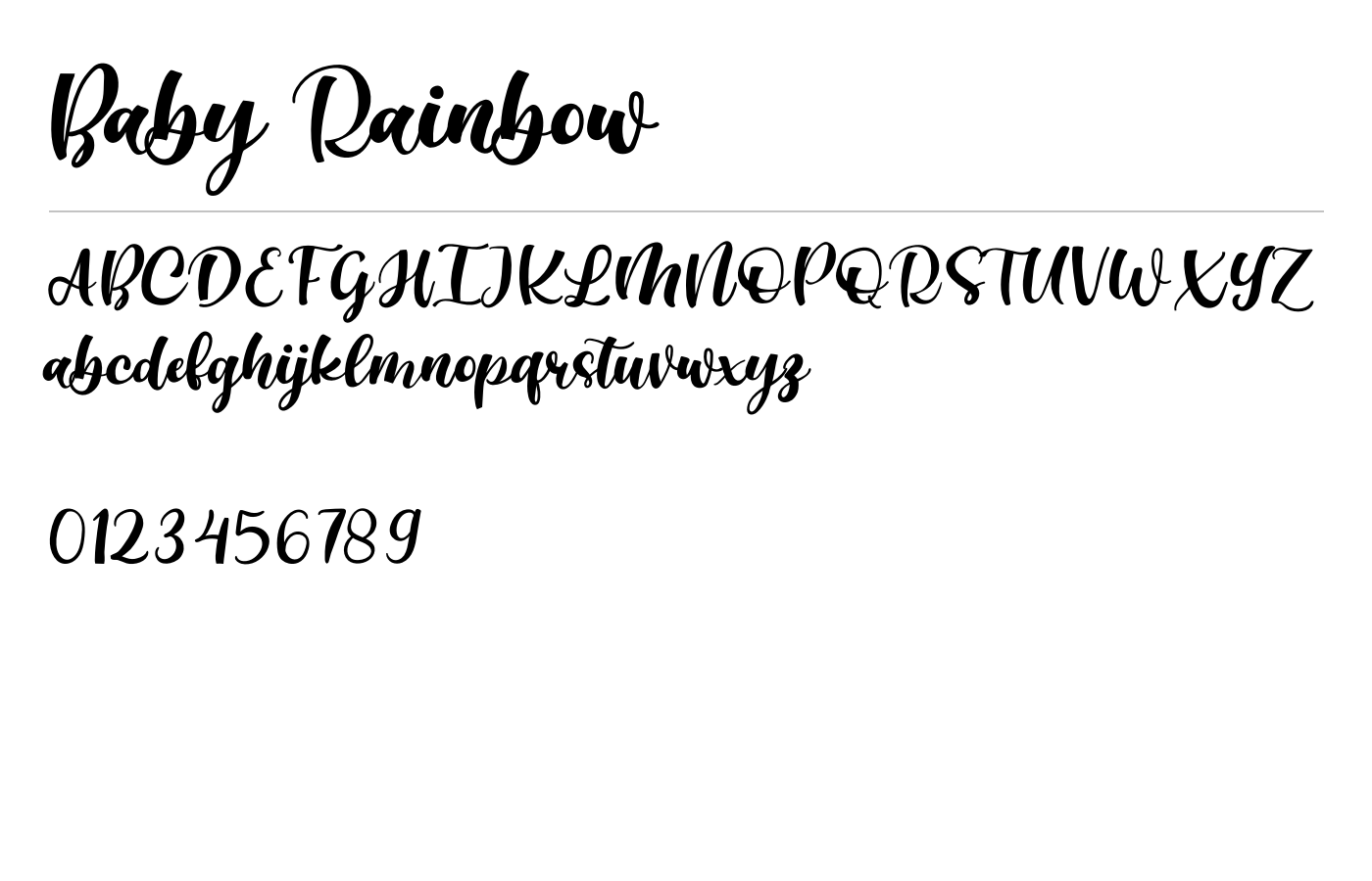 Baby Rainbow Font preview