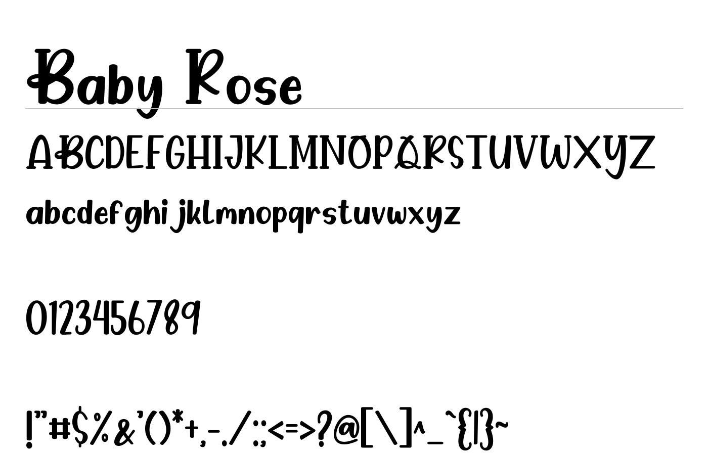 Baby Rose Font preview