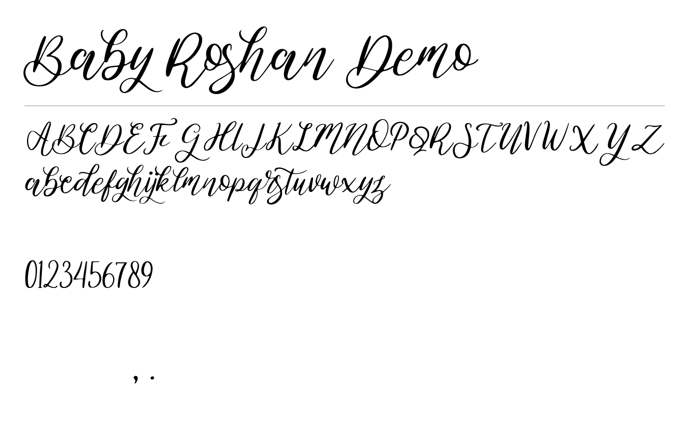 Baby Roshan Demo Font preview