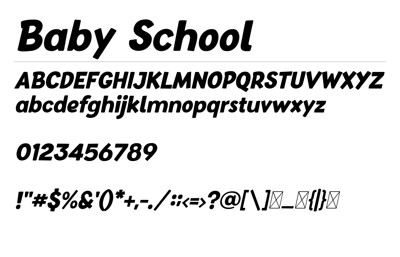 Baby School Font preview