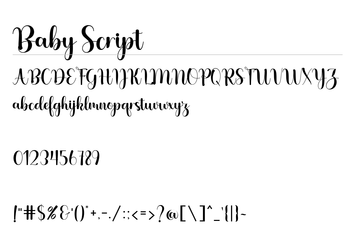 Baby Script Font preview