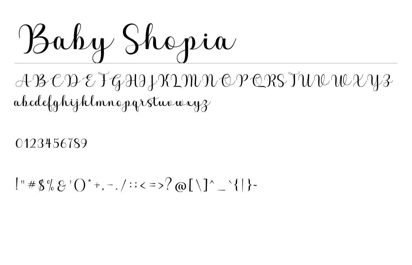 Baby Shopia Font preview