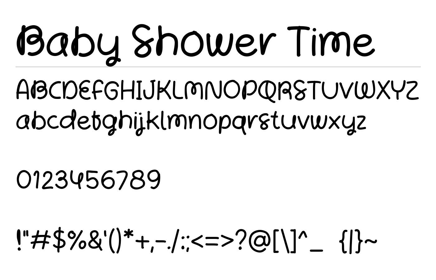 Baby Shower Time Font preview