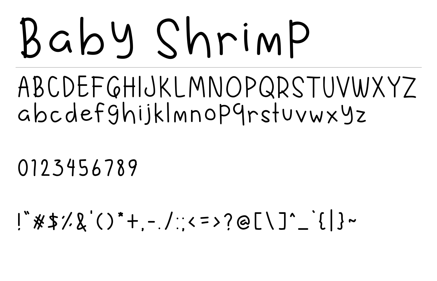 Baby Shrimp Font preview