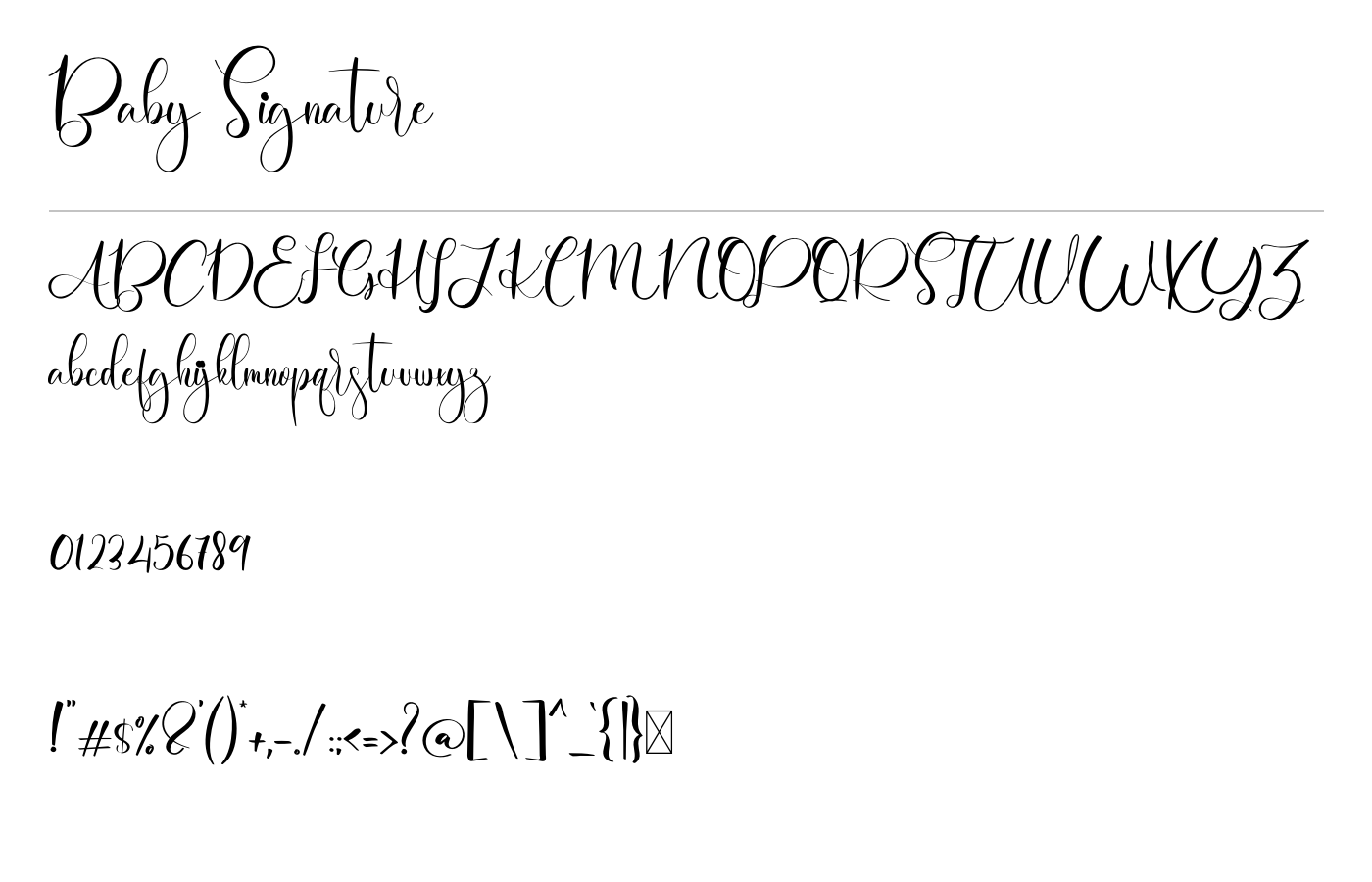 Baby Signature Font preview