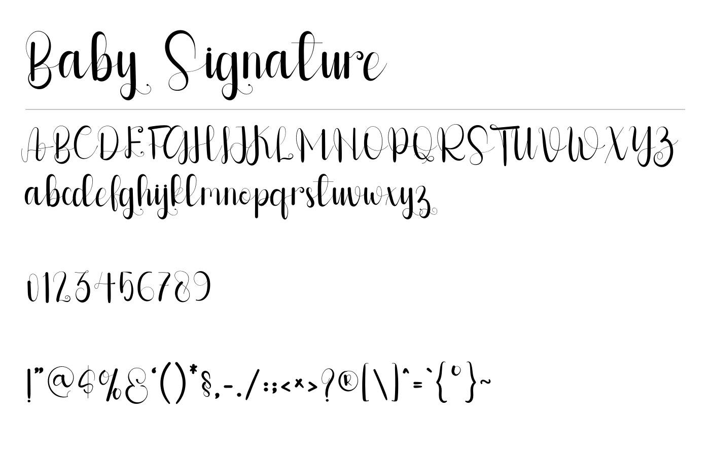 Baby Signature Font preview
