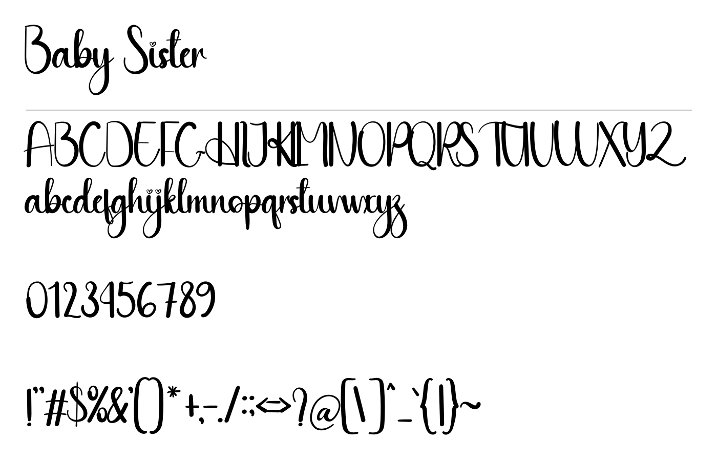 Baby Sister Font preview
