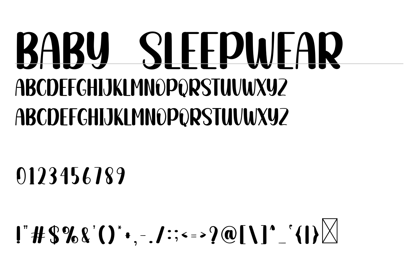 Baby Sleepwear Font preview