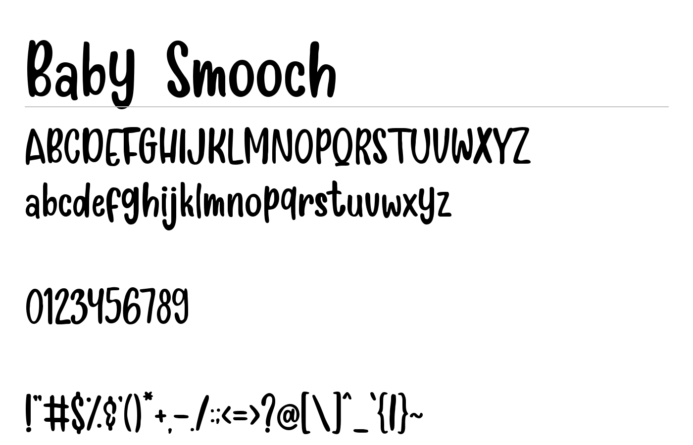 Baby Smooch Font preview