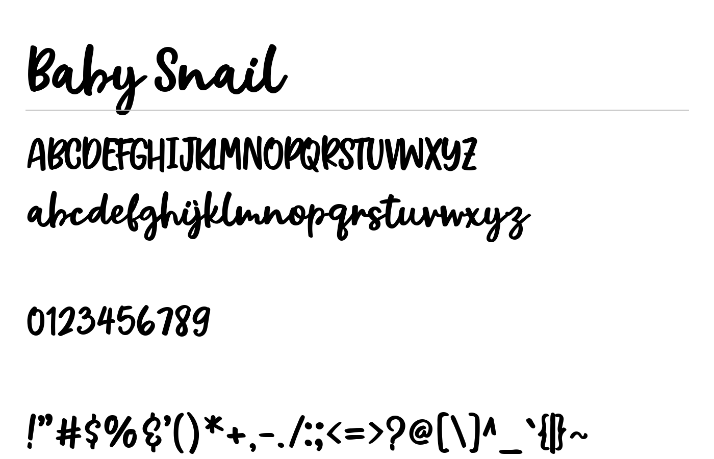 Baby Snail Font preview