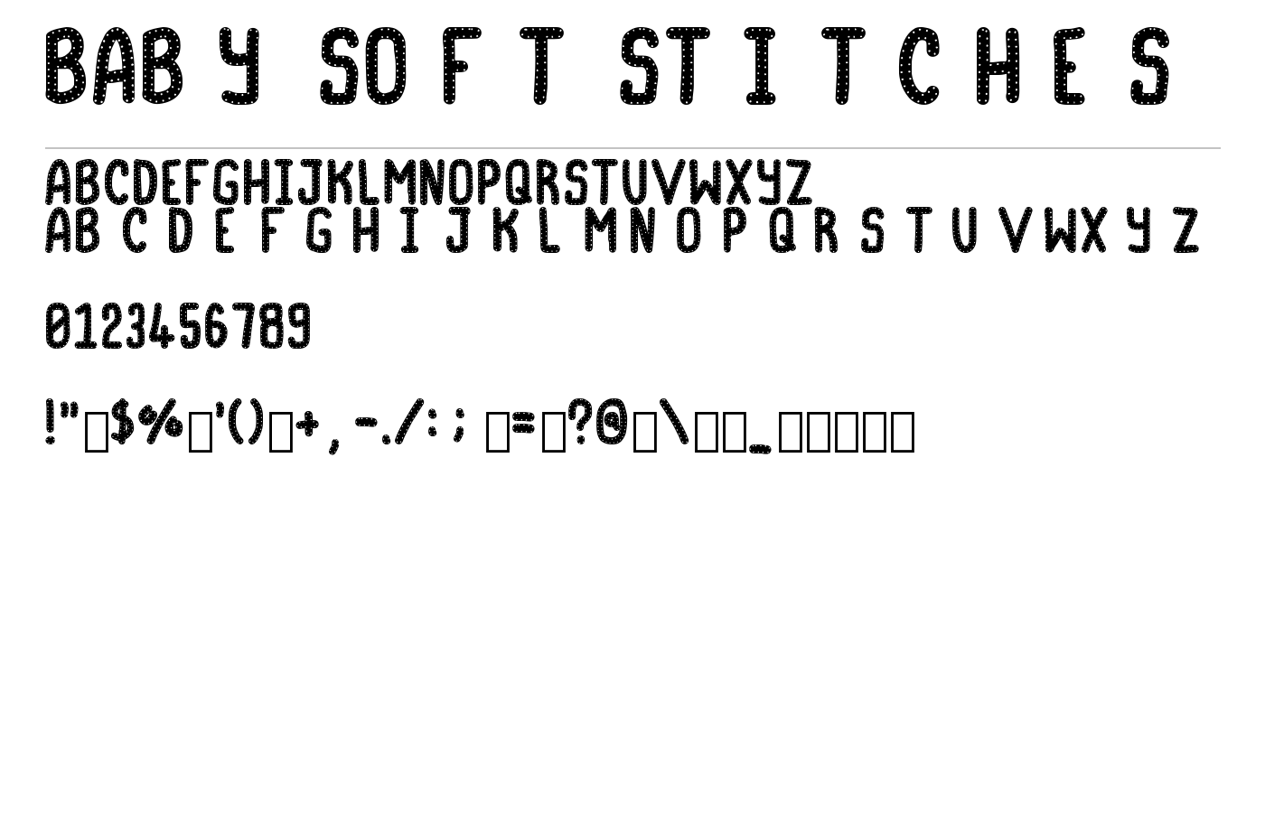 Baby Soft Stitches Font preview