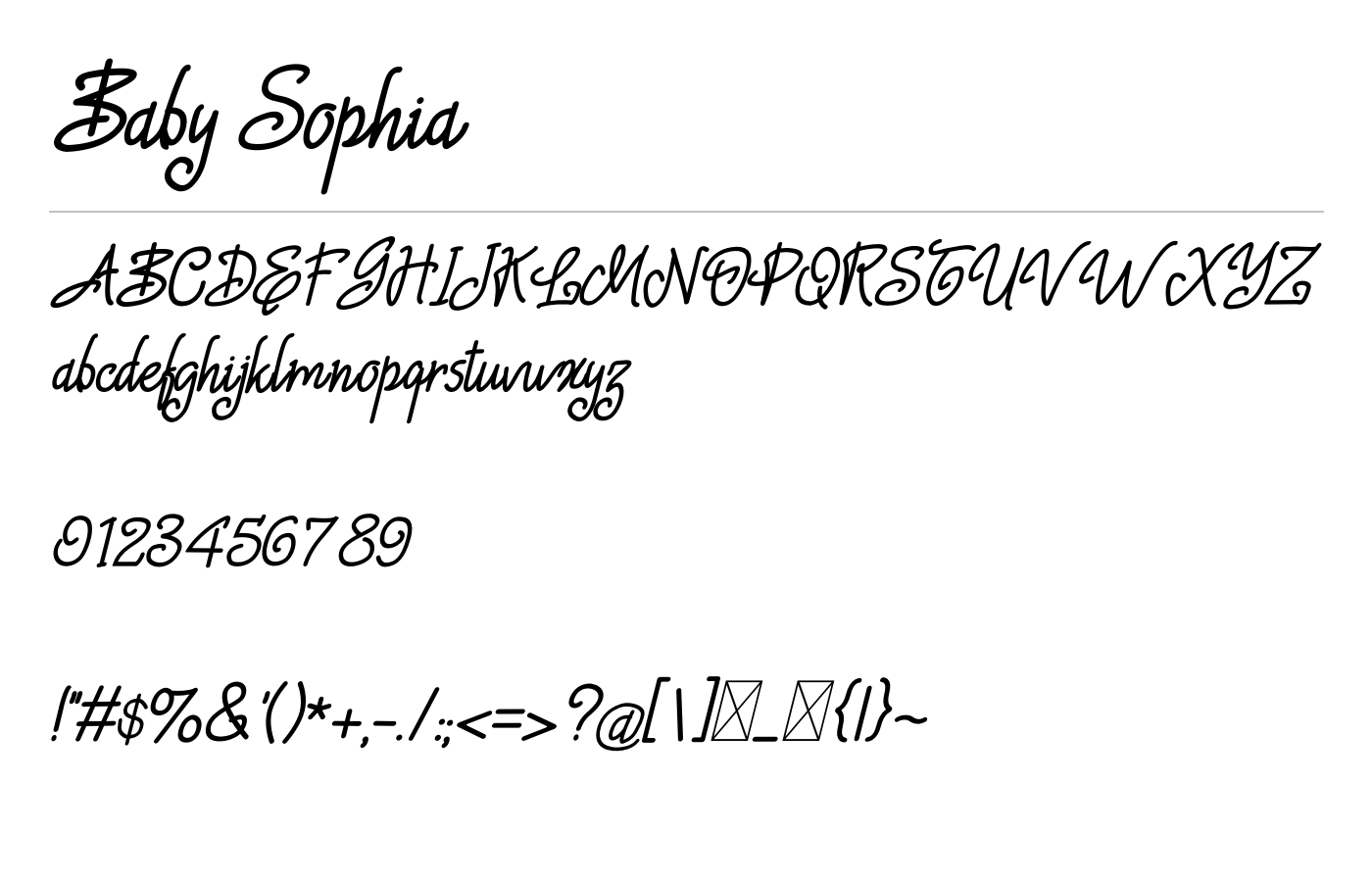 Baby Sophia Font preview