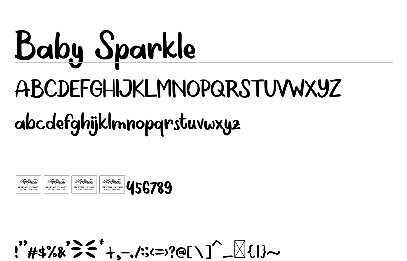 Baby Sparkle Font preview