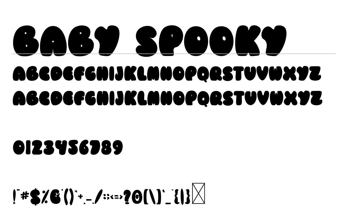 Baby Spooky Font preview