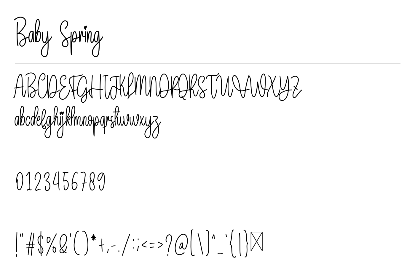 Baby Spring Font preview