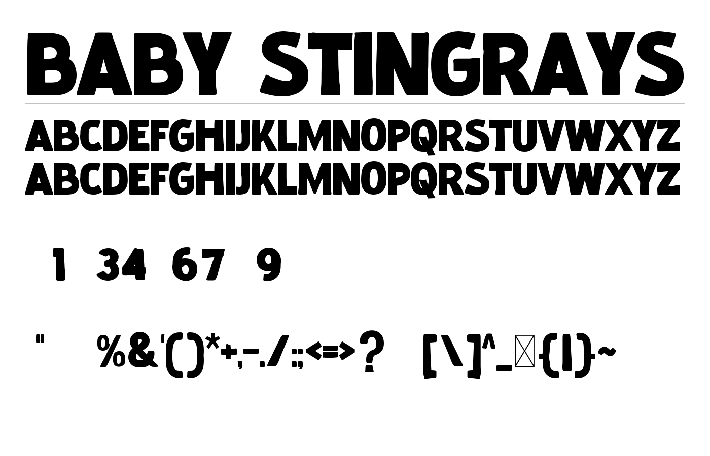 Baby Stingrays Font preview