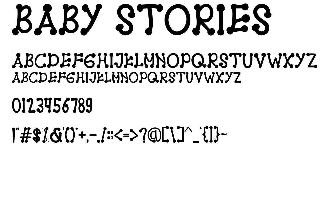 BABY STORIES Font preview