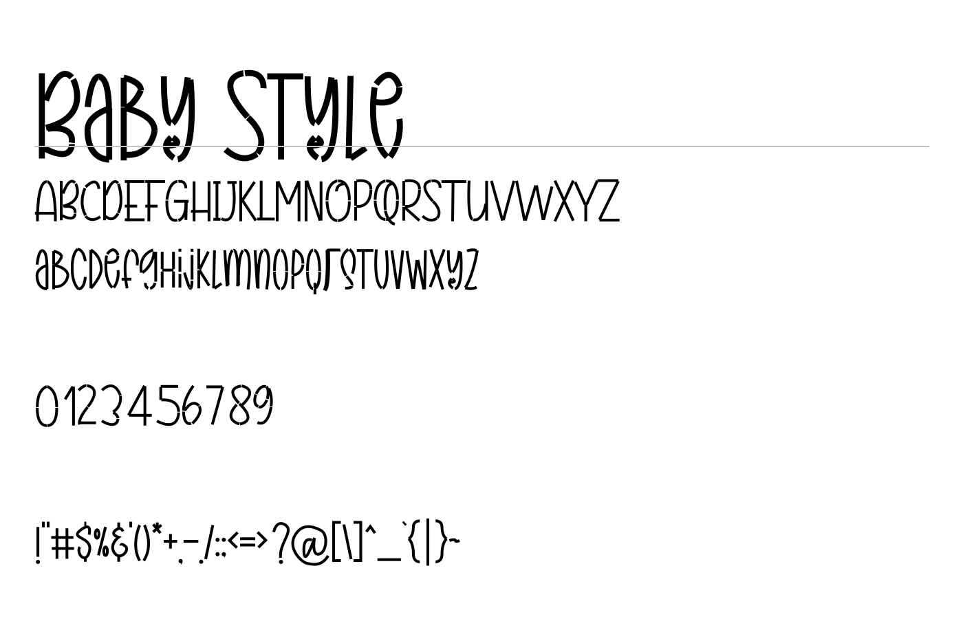 Baby Style Font preview
