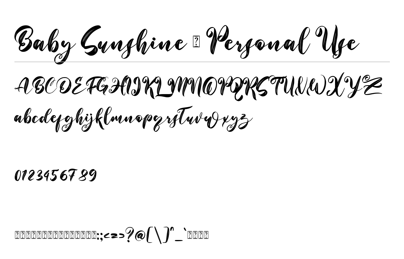 Baby Sunshine Font preview