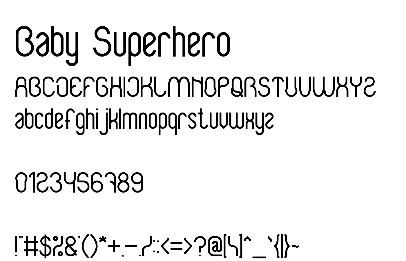 Baby Superhero Font preview