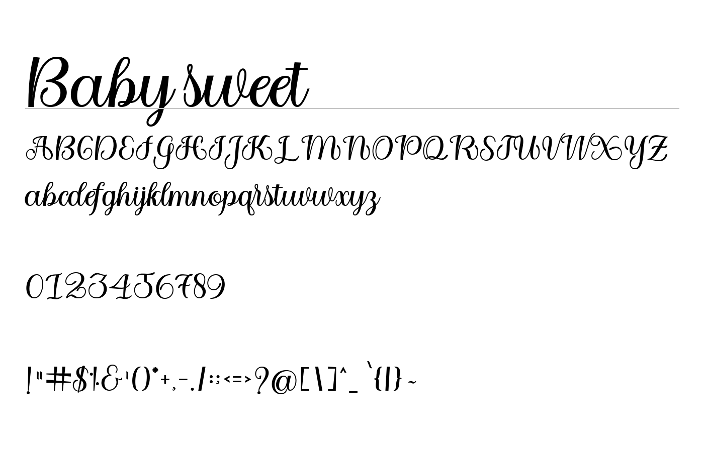 Baby sweet Font preview
