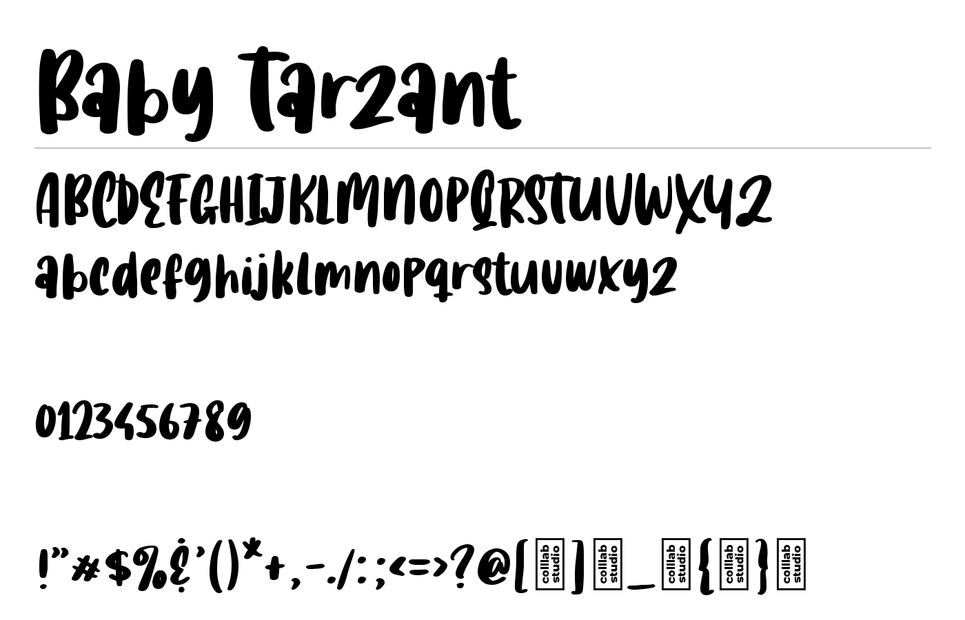 Baby Tarzant Font preview