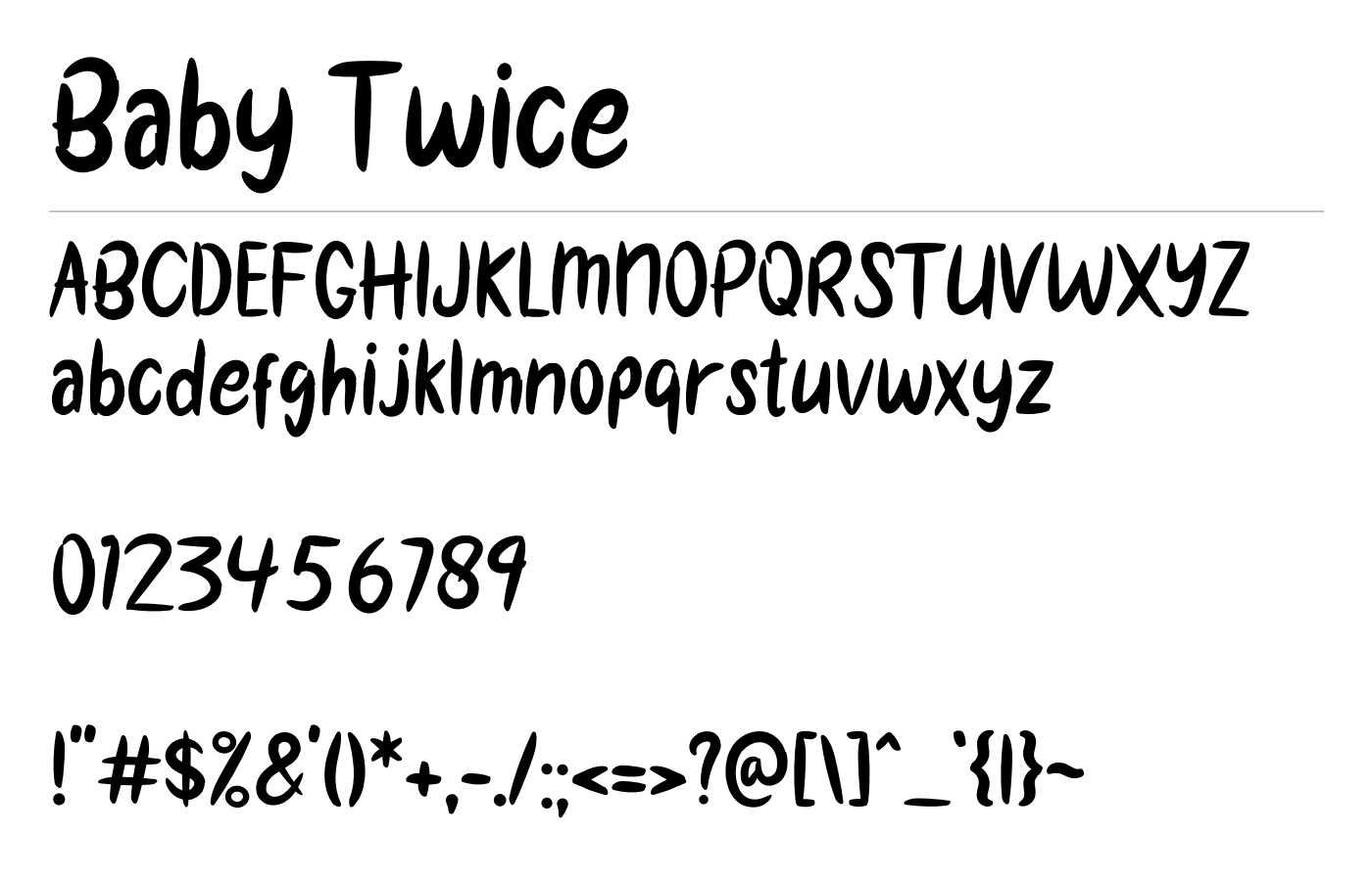 Baby Twice Font preview