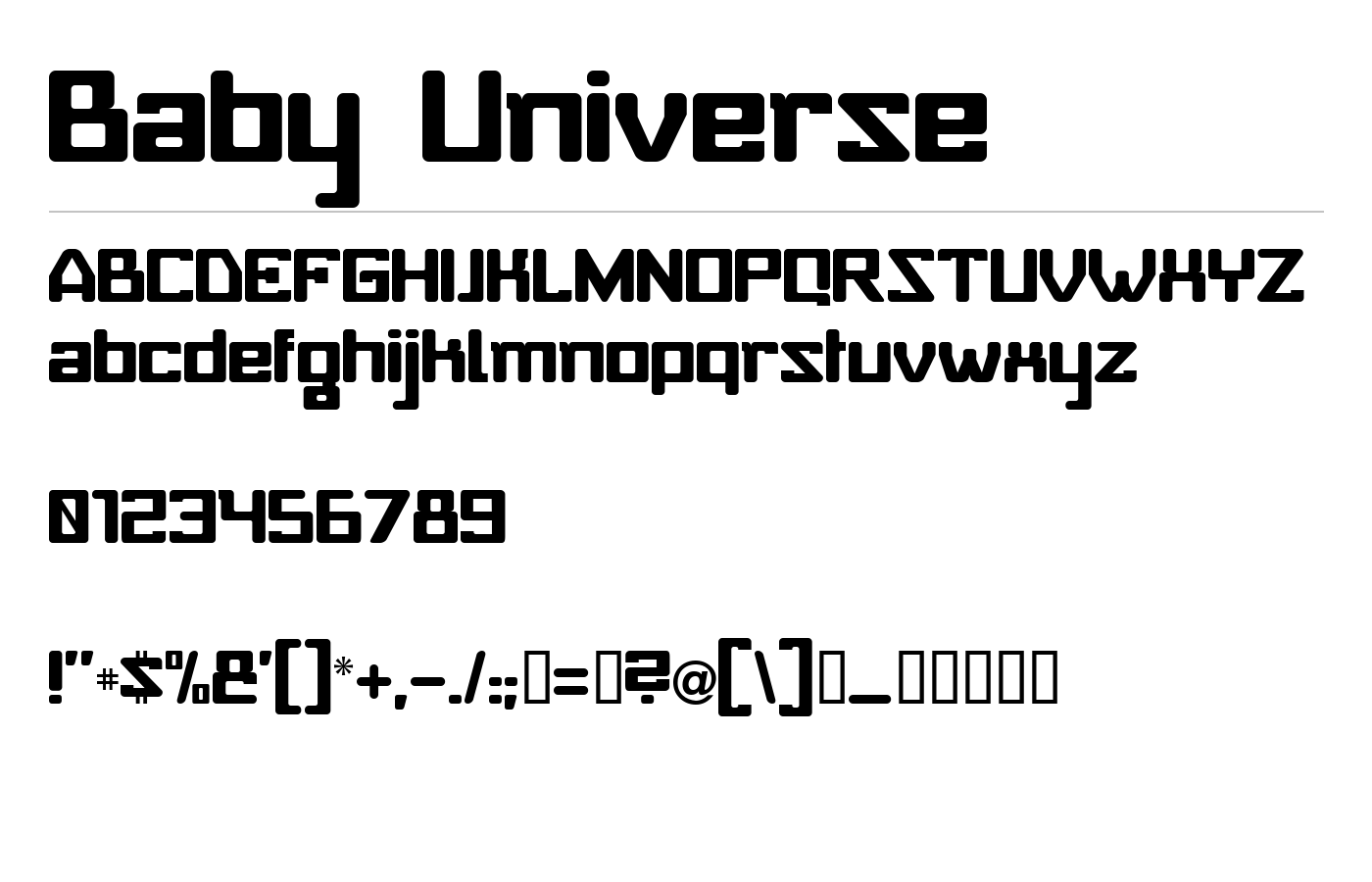 Baby Universe Font preview