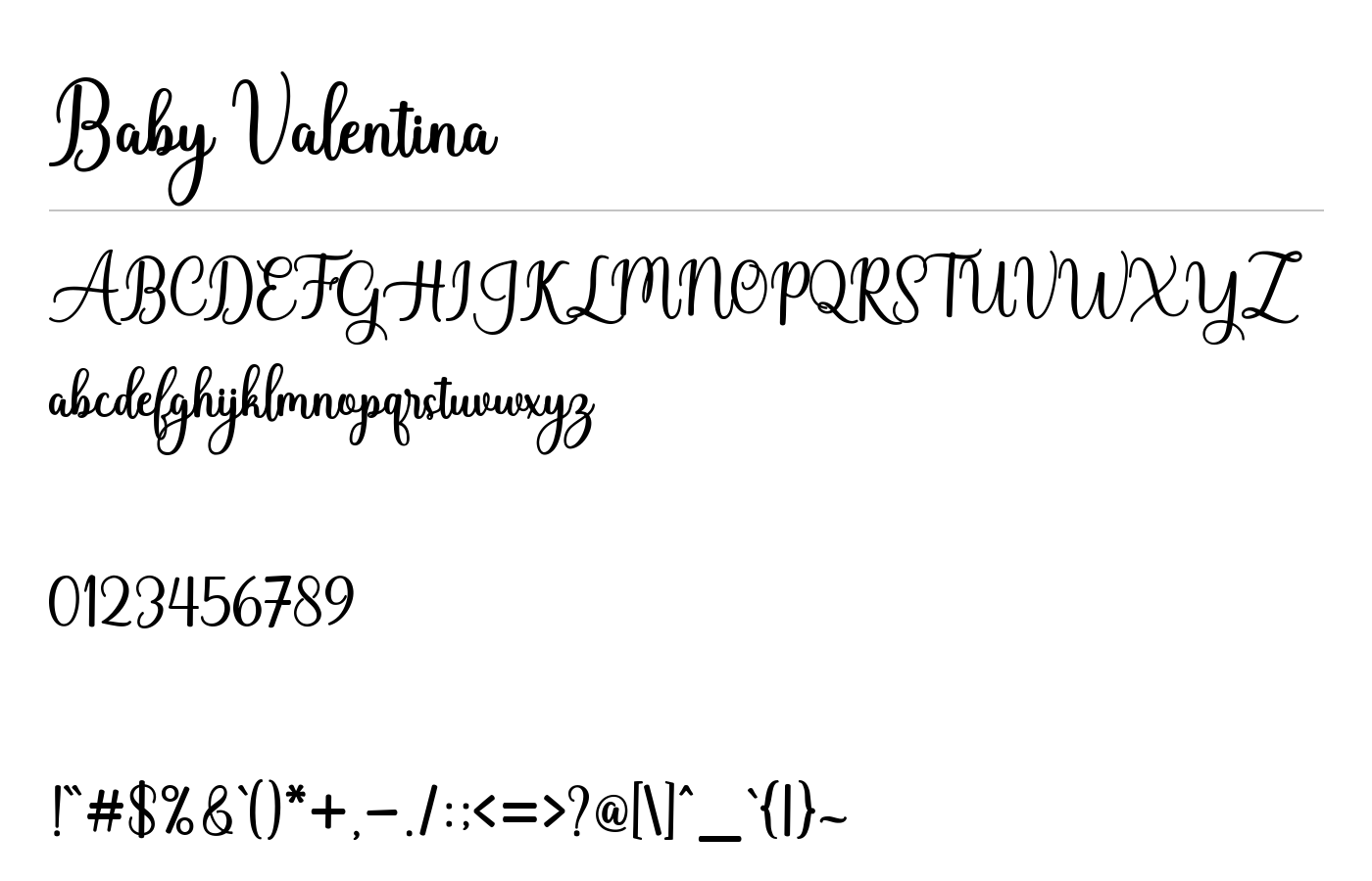Baby Valentina Font preview
