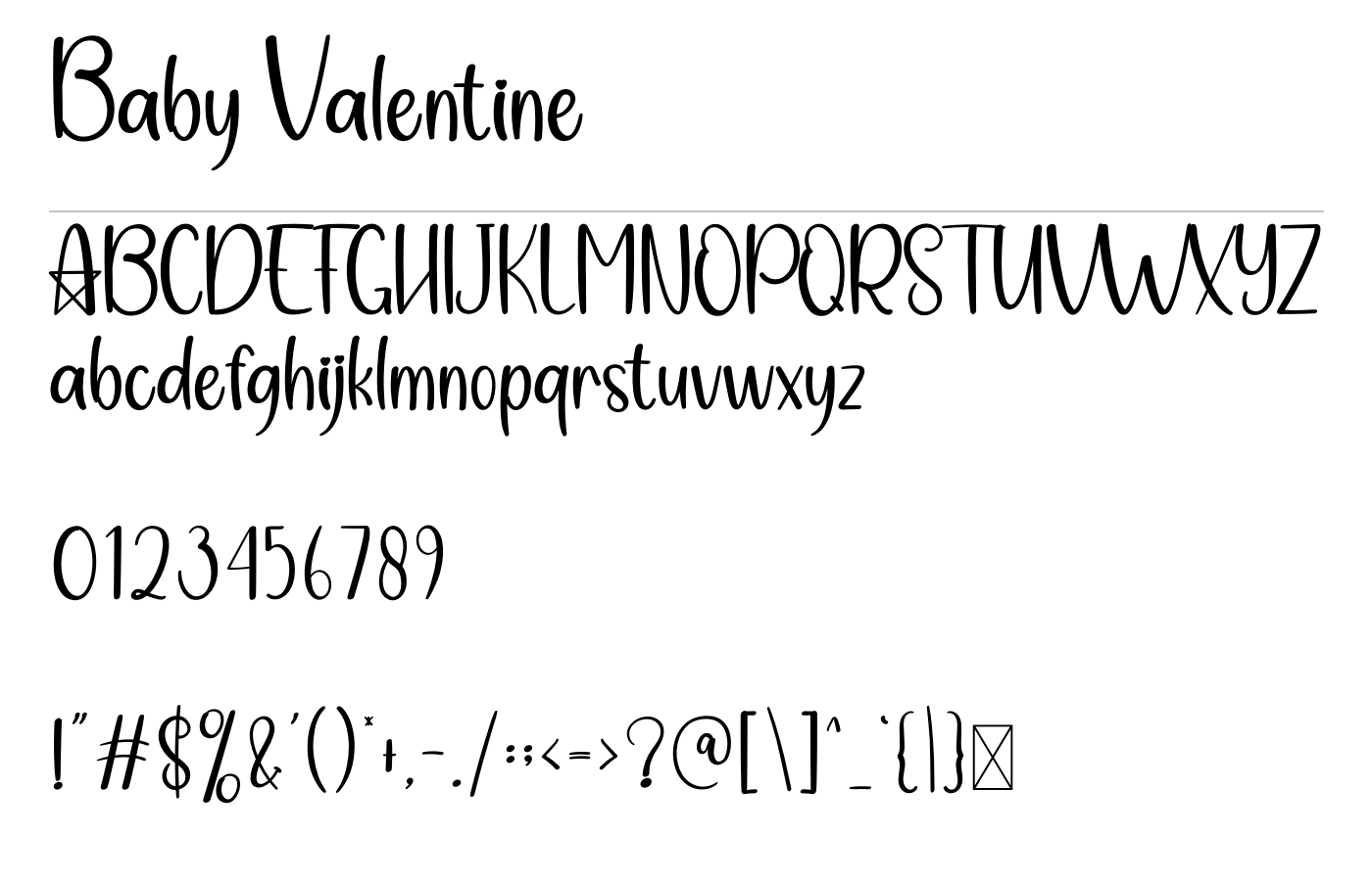 Baby Valentine Font preview