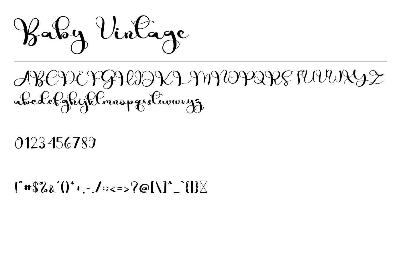 Baby Vintage Font preview