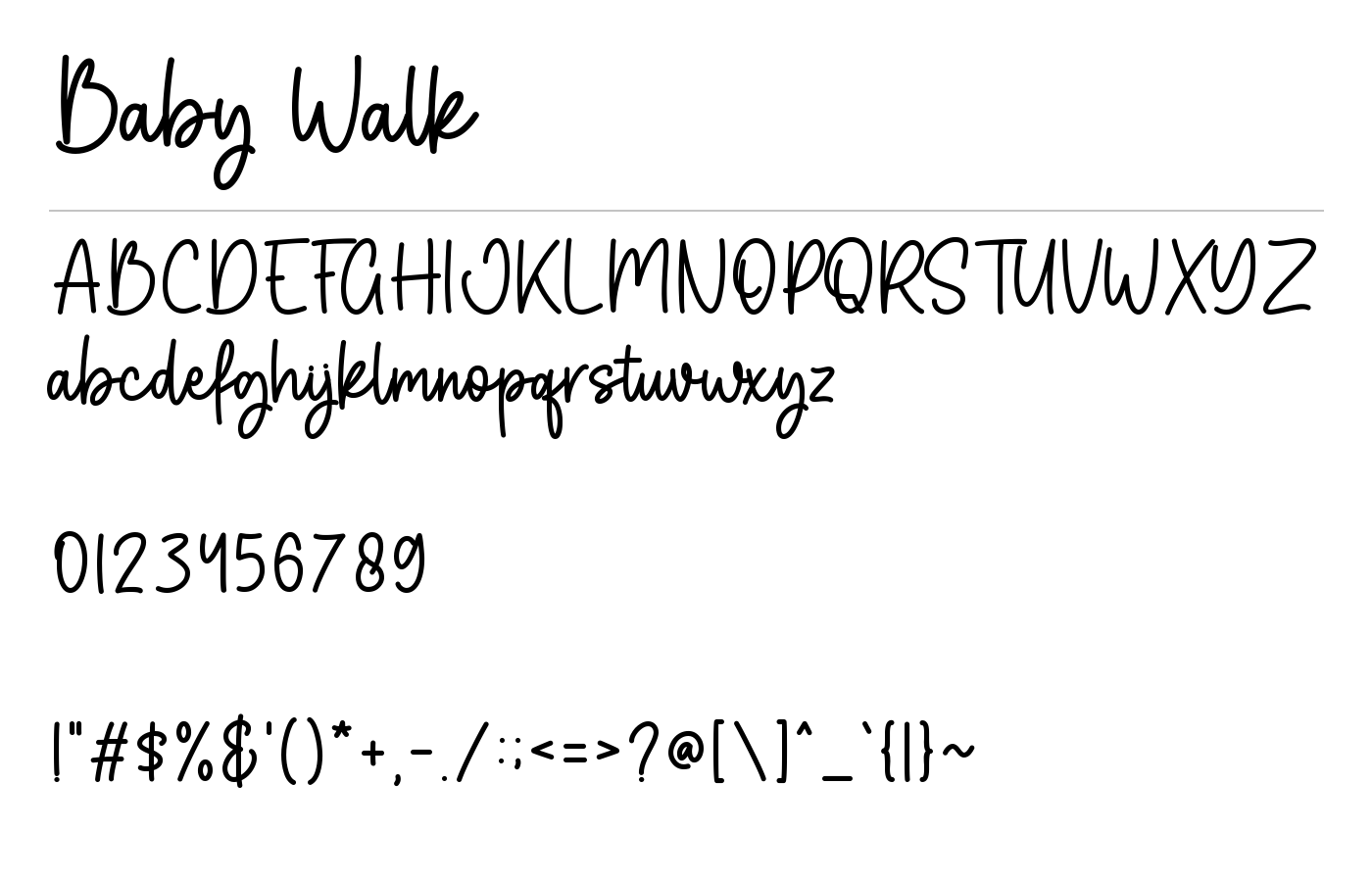 Baby Walk Font preview