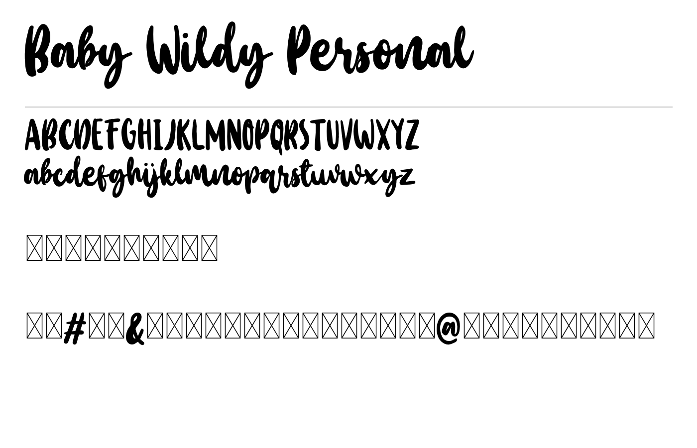 Baby Wildy Handbrush Font preview