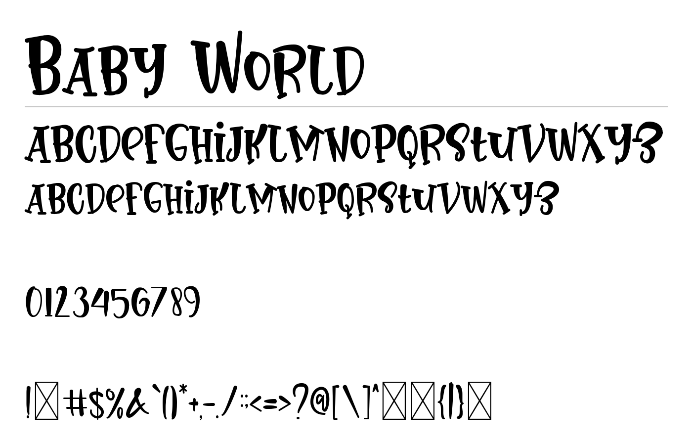 Baby World Font preview