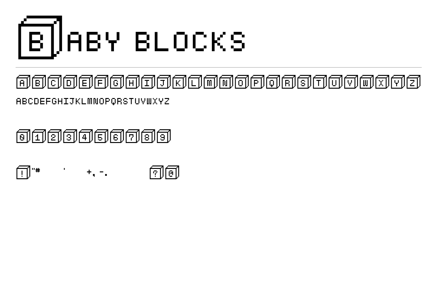 Baby blocks Font preview