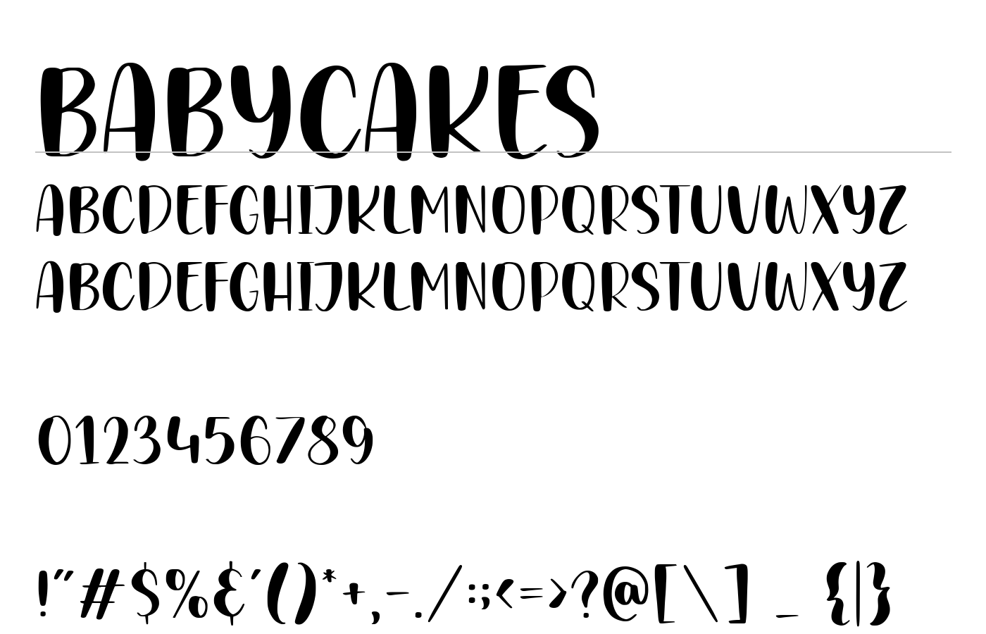 BABYCAKES Font preview