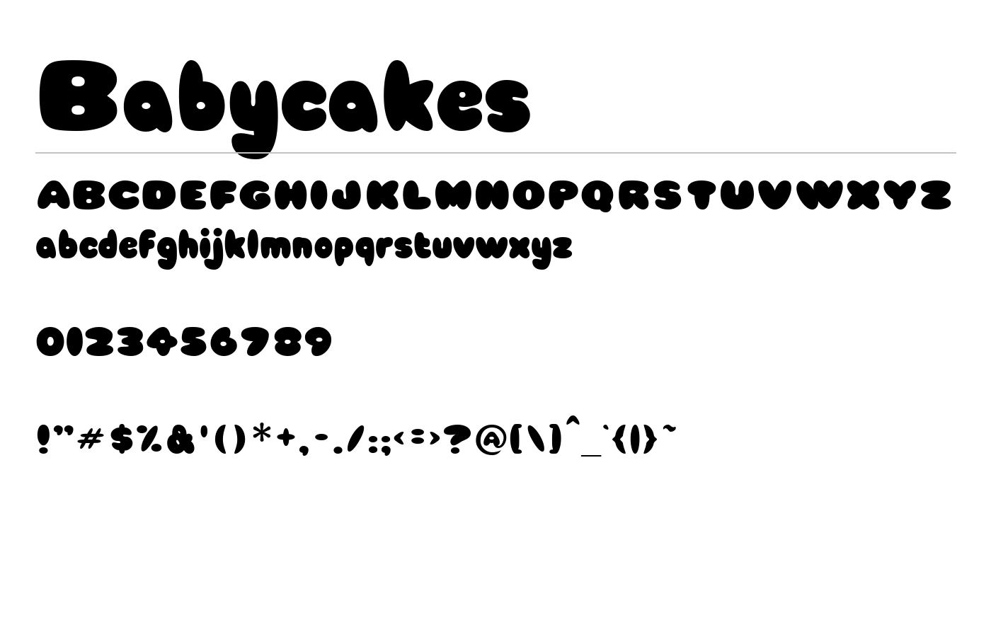 Babycakes Font preview