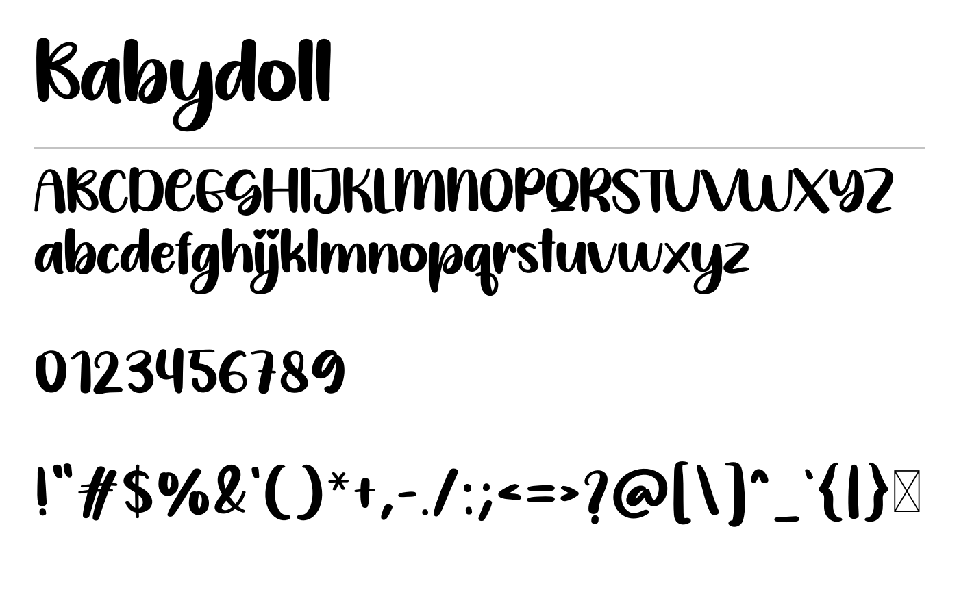 Babydoll Font preview