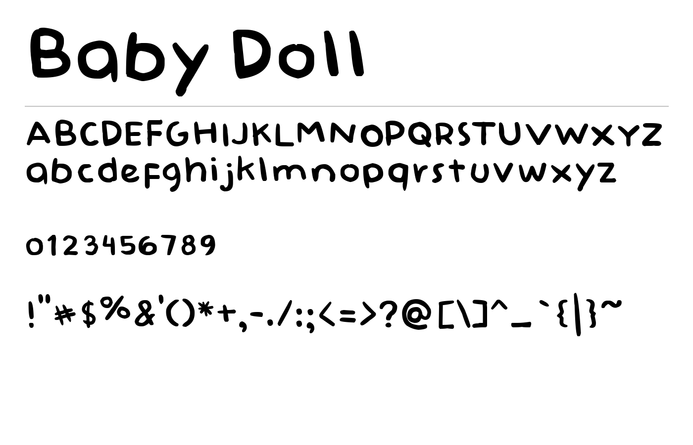 Baby Doll Font preview