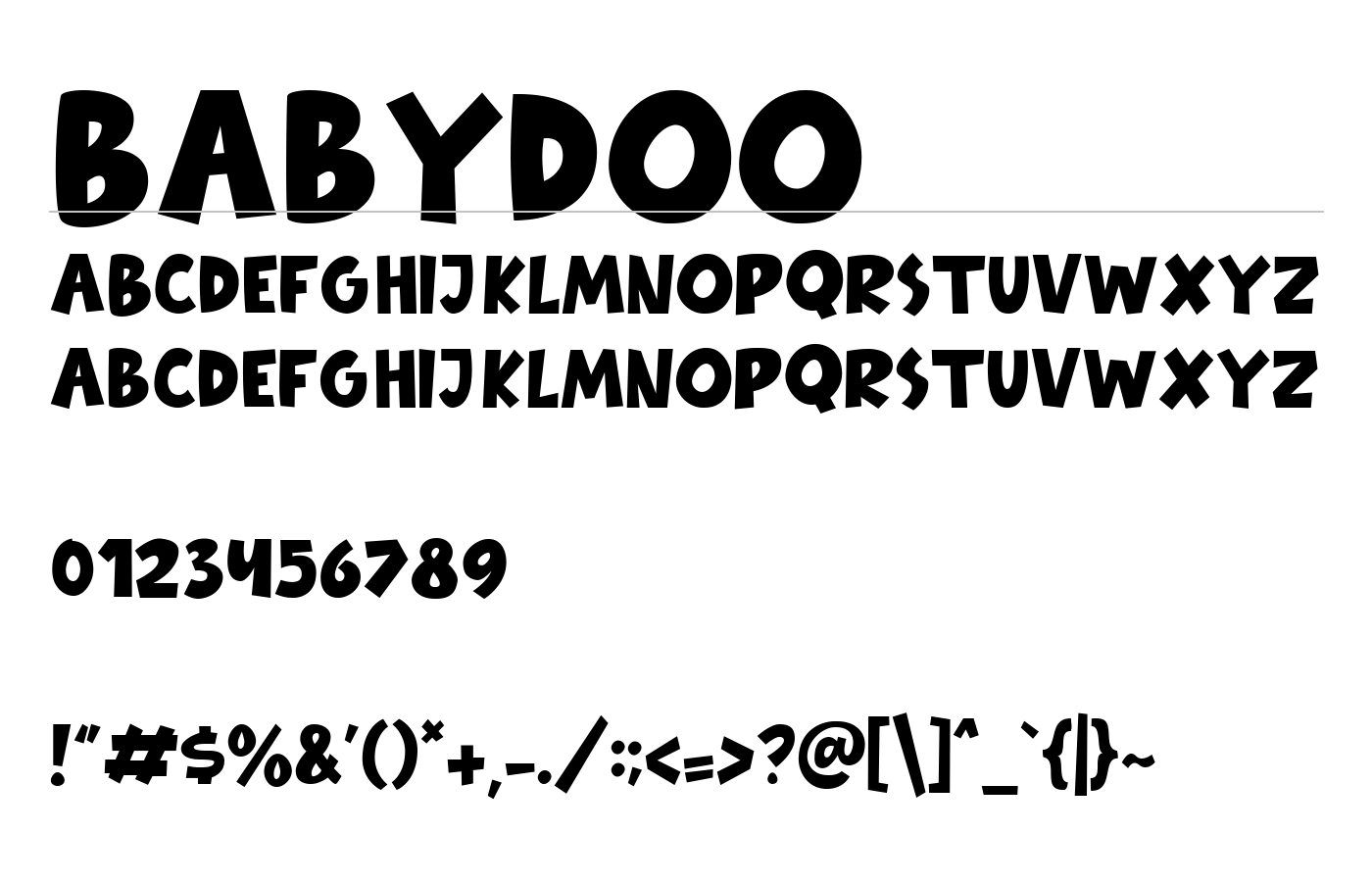 Babydoo Font preview