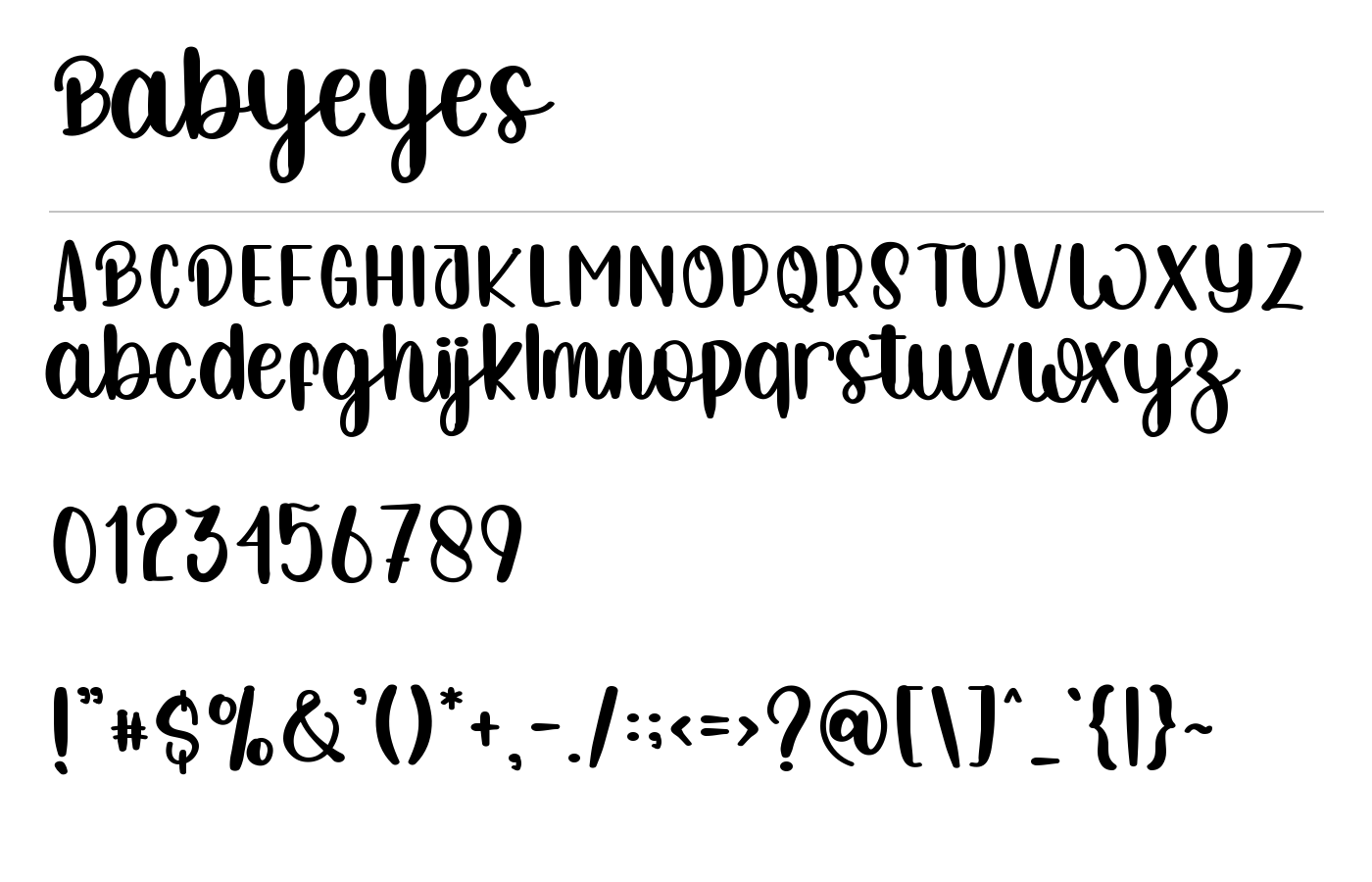 Babyeyes Font preview