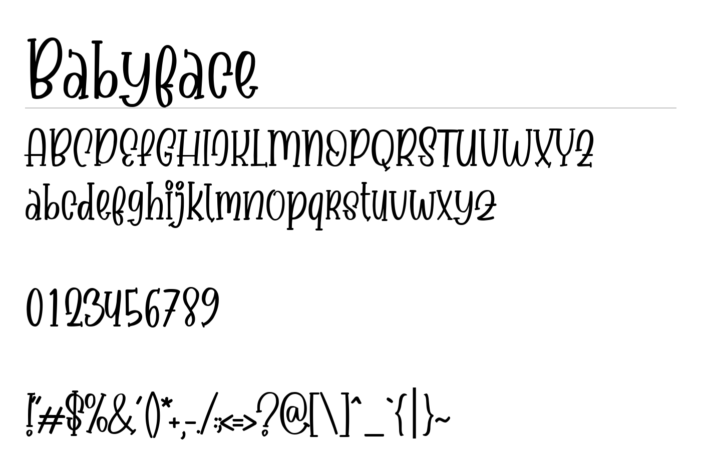 Babyface Font preview