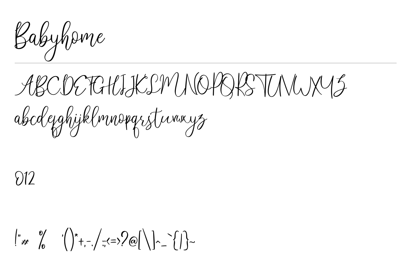 Babyhome Font preview