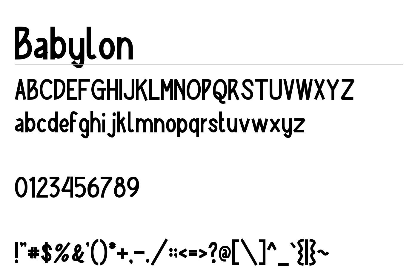 Babylon Font preview