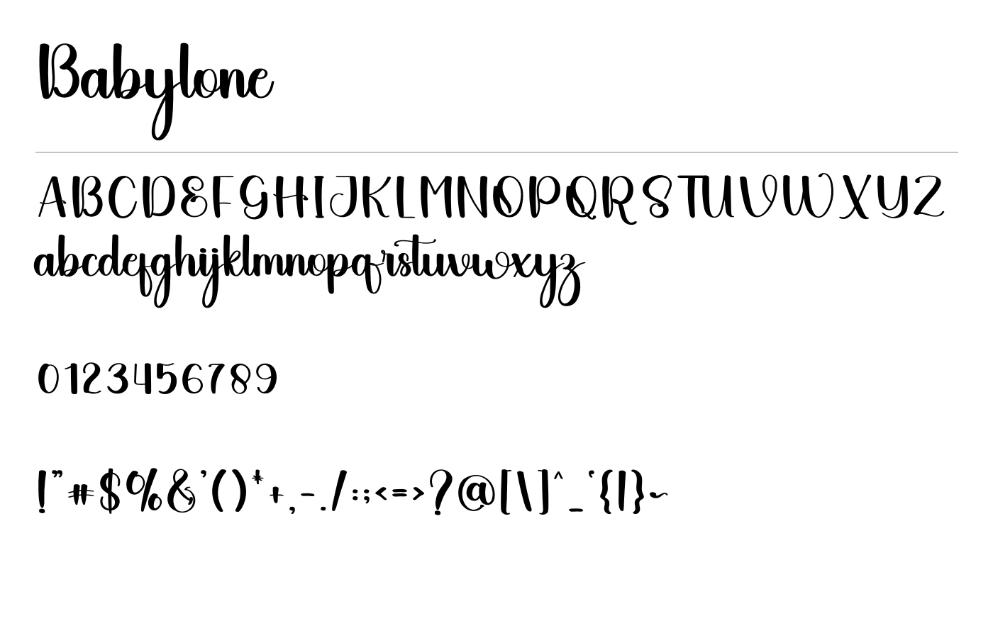 Babylone Font preview