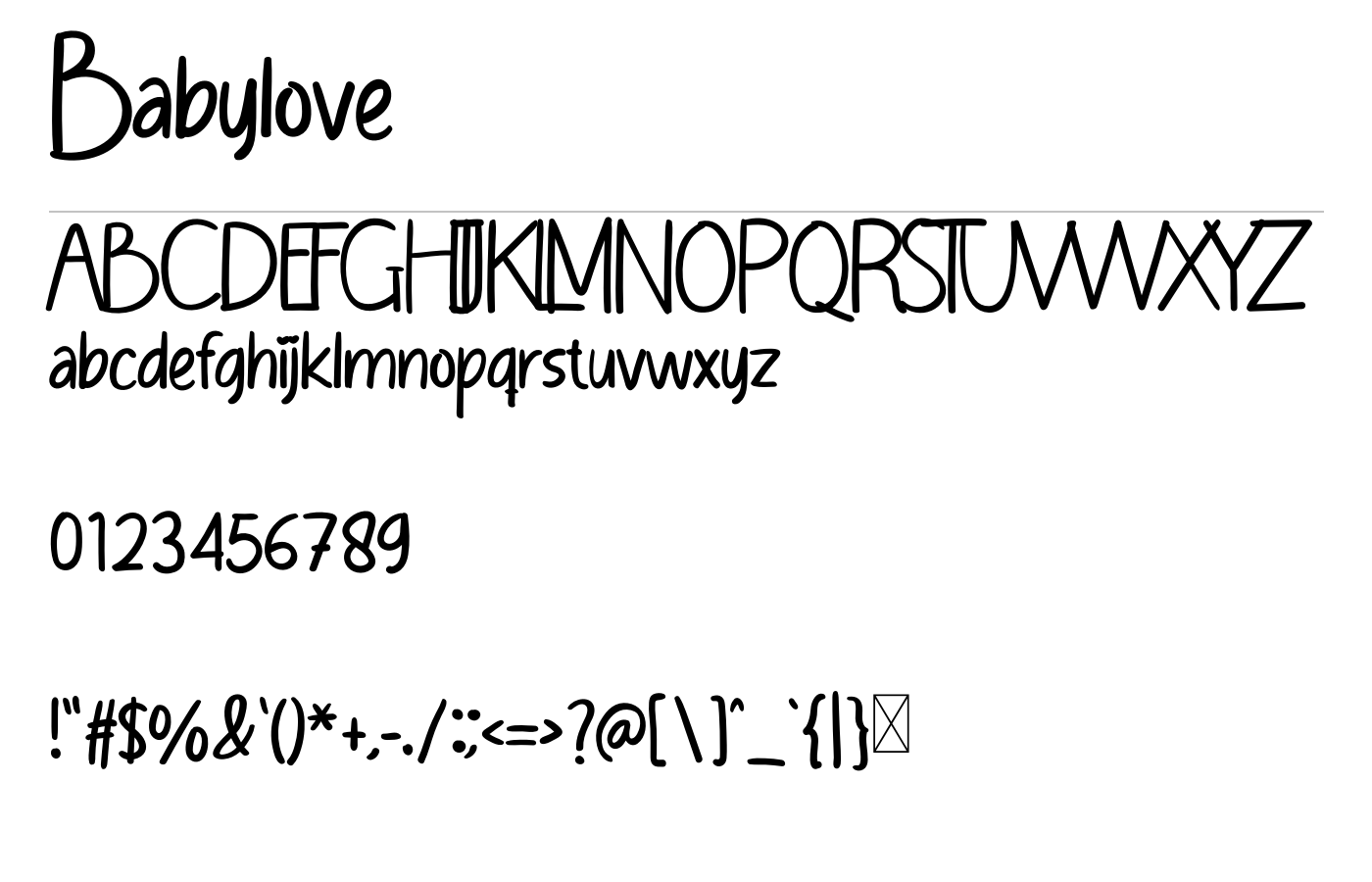 Babylove Font preview