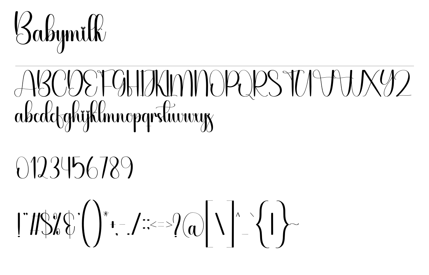 Babymilk Font preview