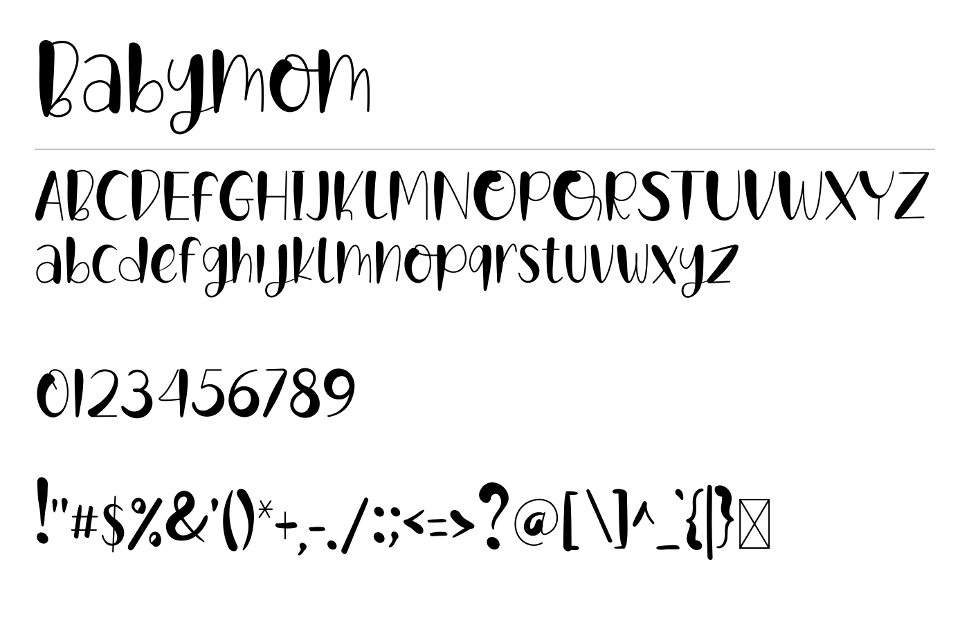 Babymom Font preview