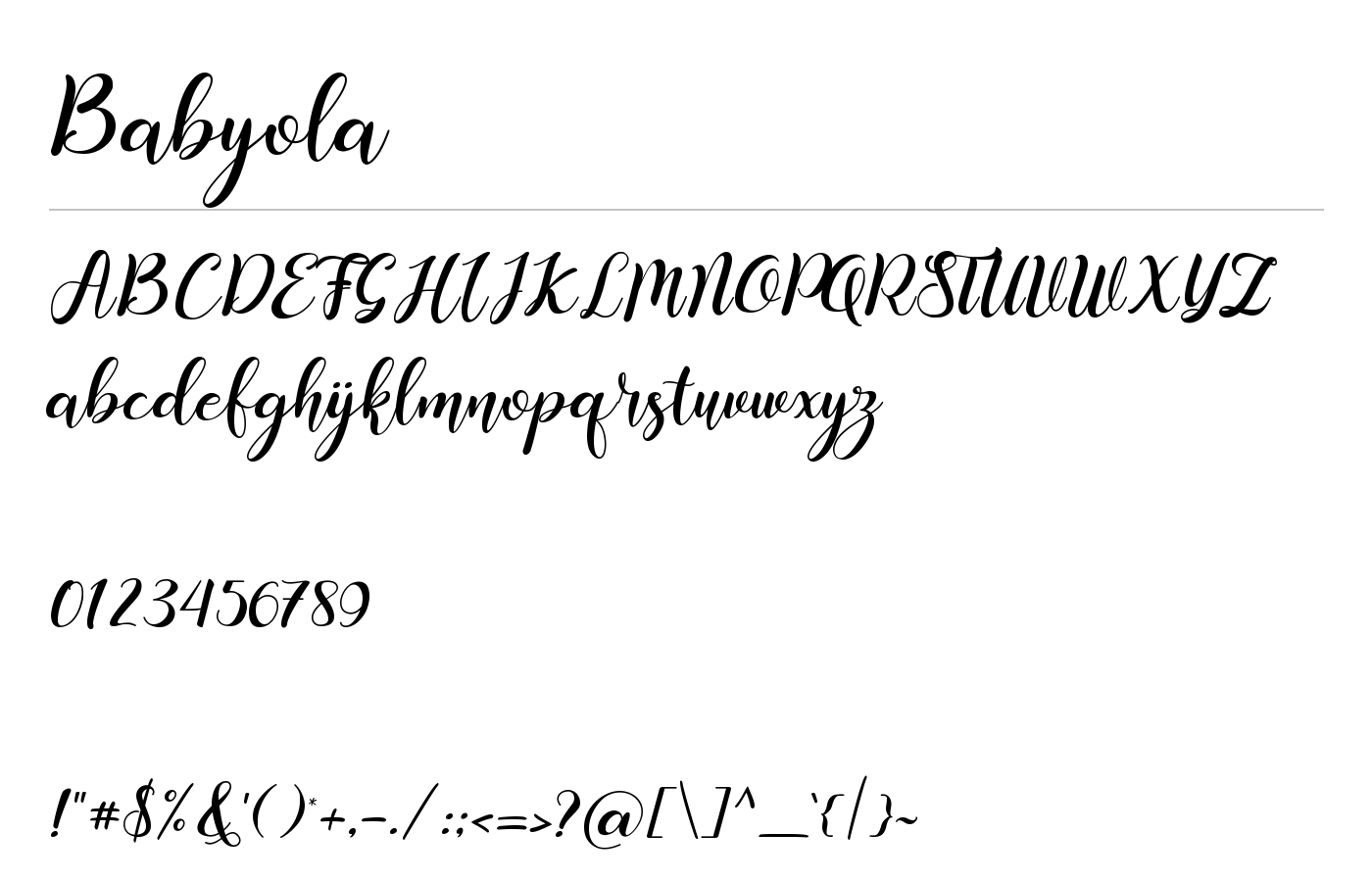 Babyola Font preview